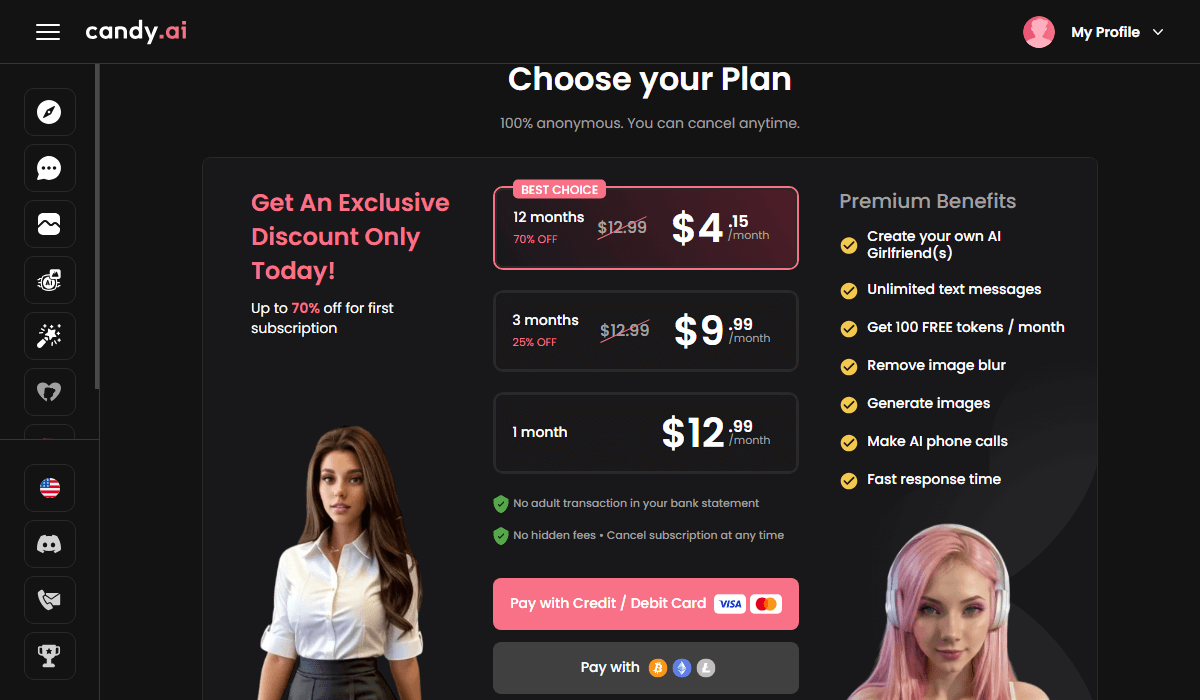 The Pricing Plans of Candy AI