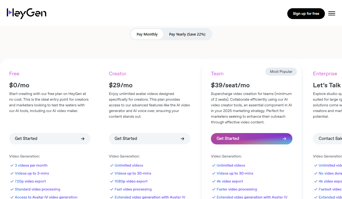 HeyGen Pricing Plans