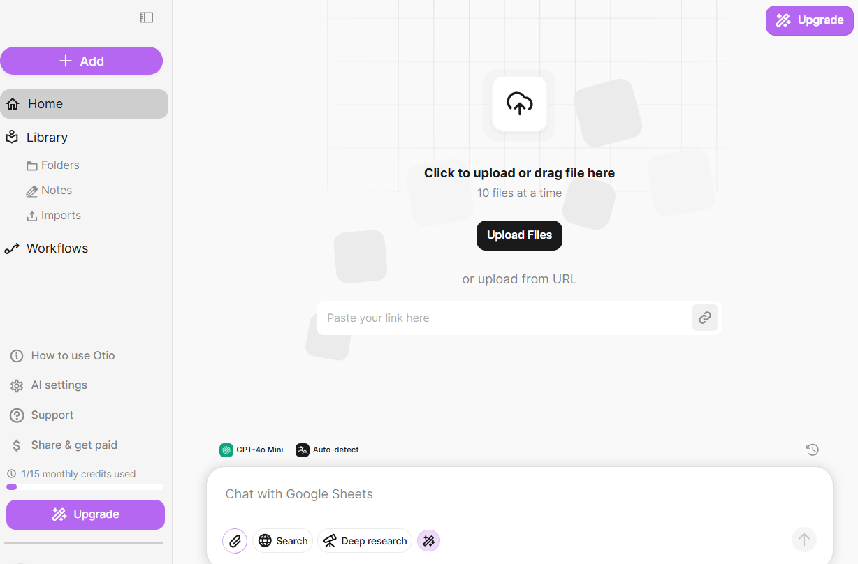 Otio’s Summarizing Interface