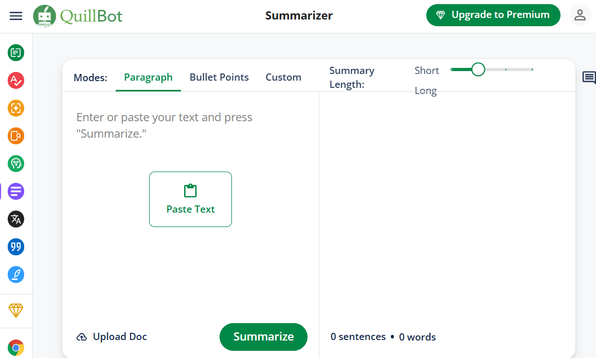 QuillBot - User-friendly Tool for Summarization