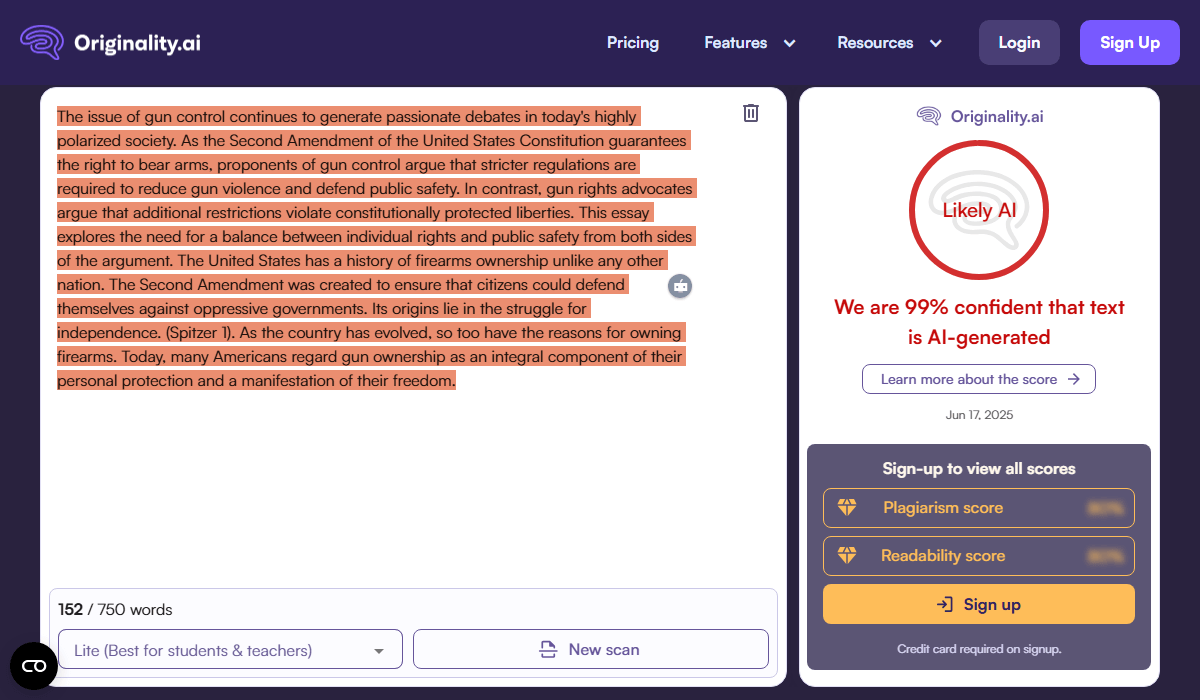 Originality AI can detect QuillBot’s AI-generated content