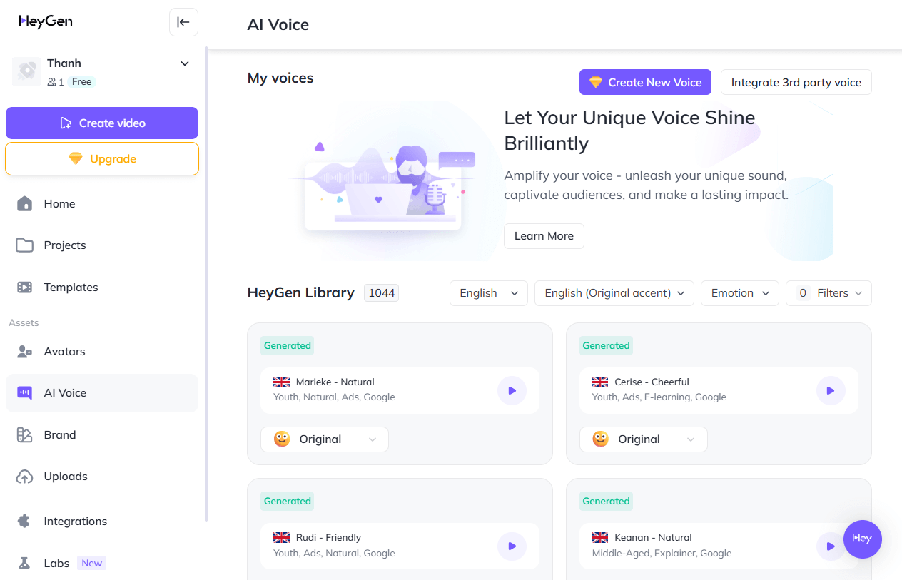 Heygen’s Voice Cloning Feature