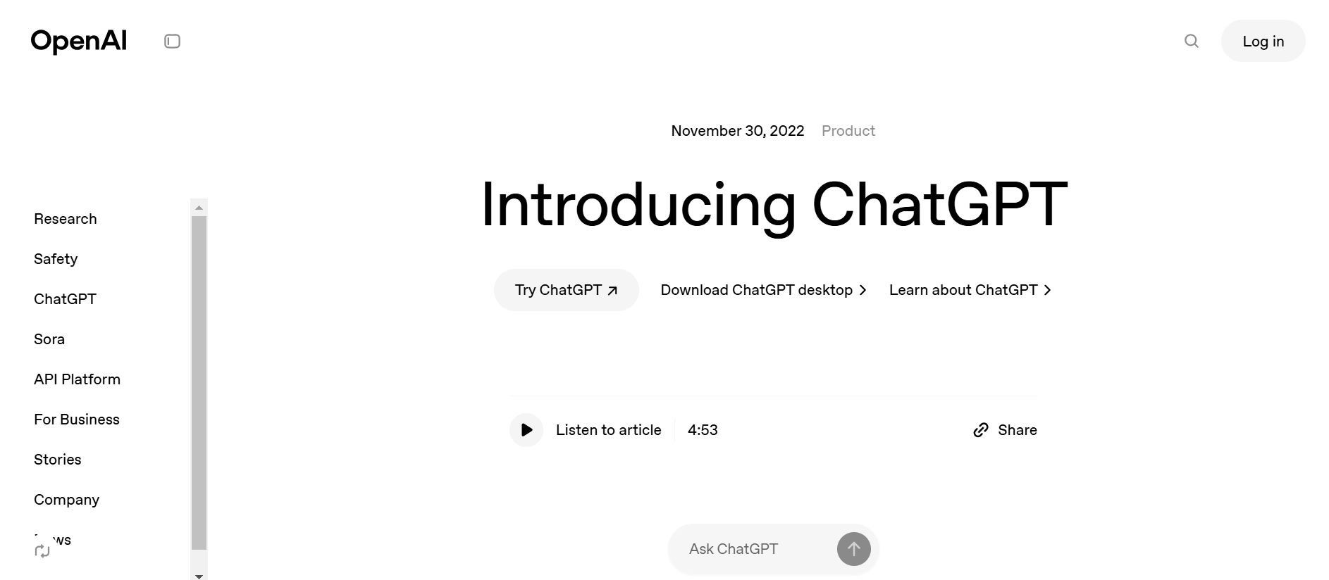 OpenAI ChatGPT AI Chatbot Launch and Features