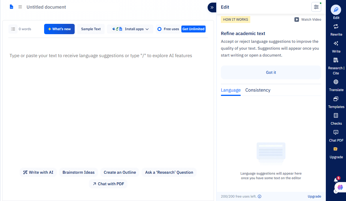 Paperpal AI Interface 