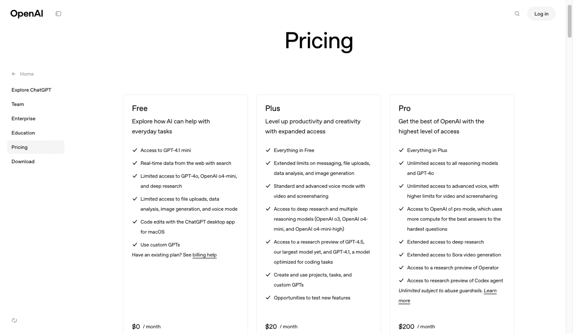 ChatGPT Pricing Plan