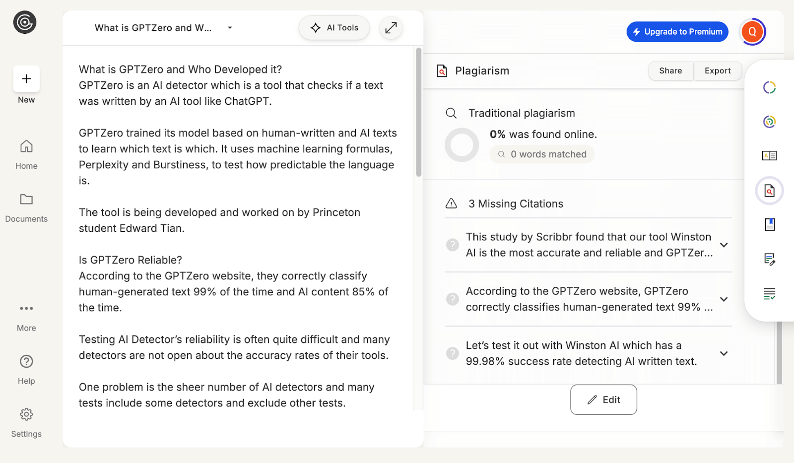 GPTZero Plagiarism Checker