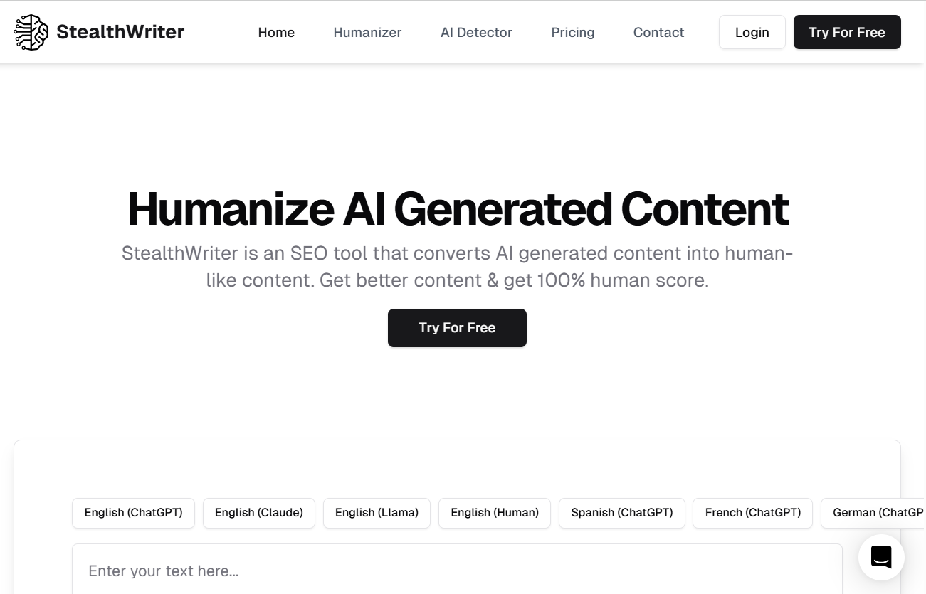 StealthWriter AI Humanizing Feature