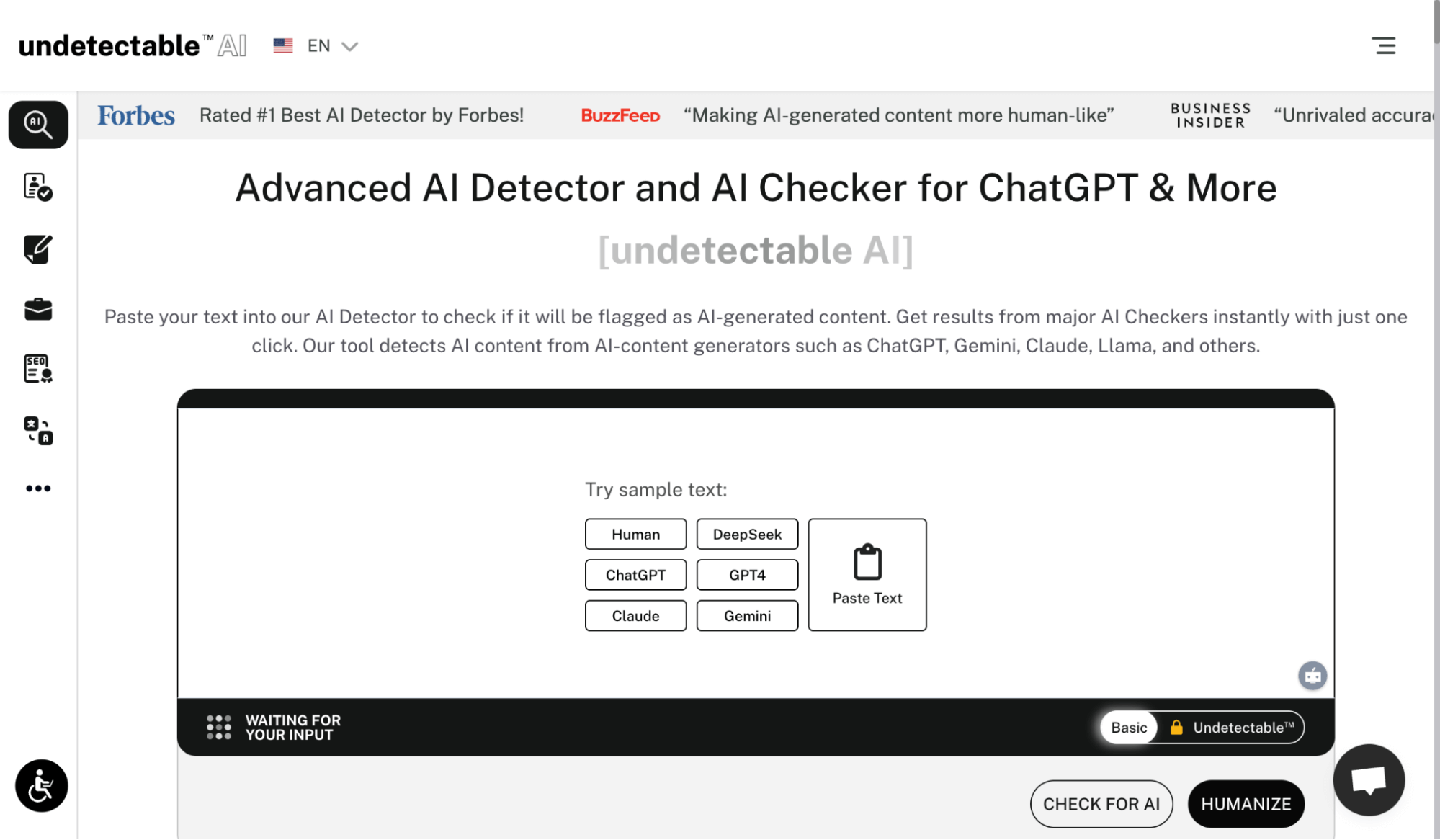 Undetectable AI Interface