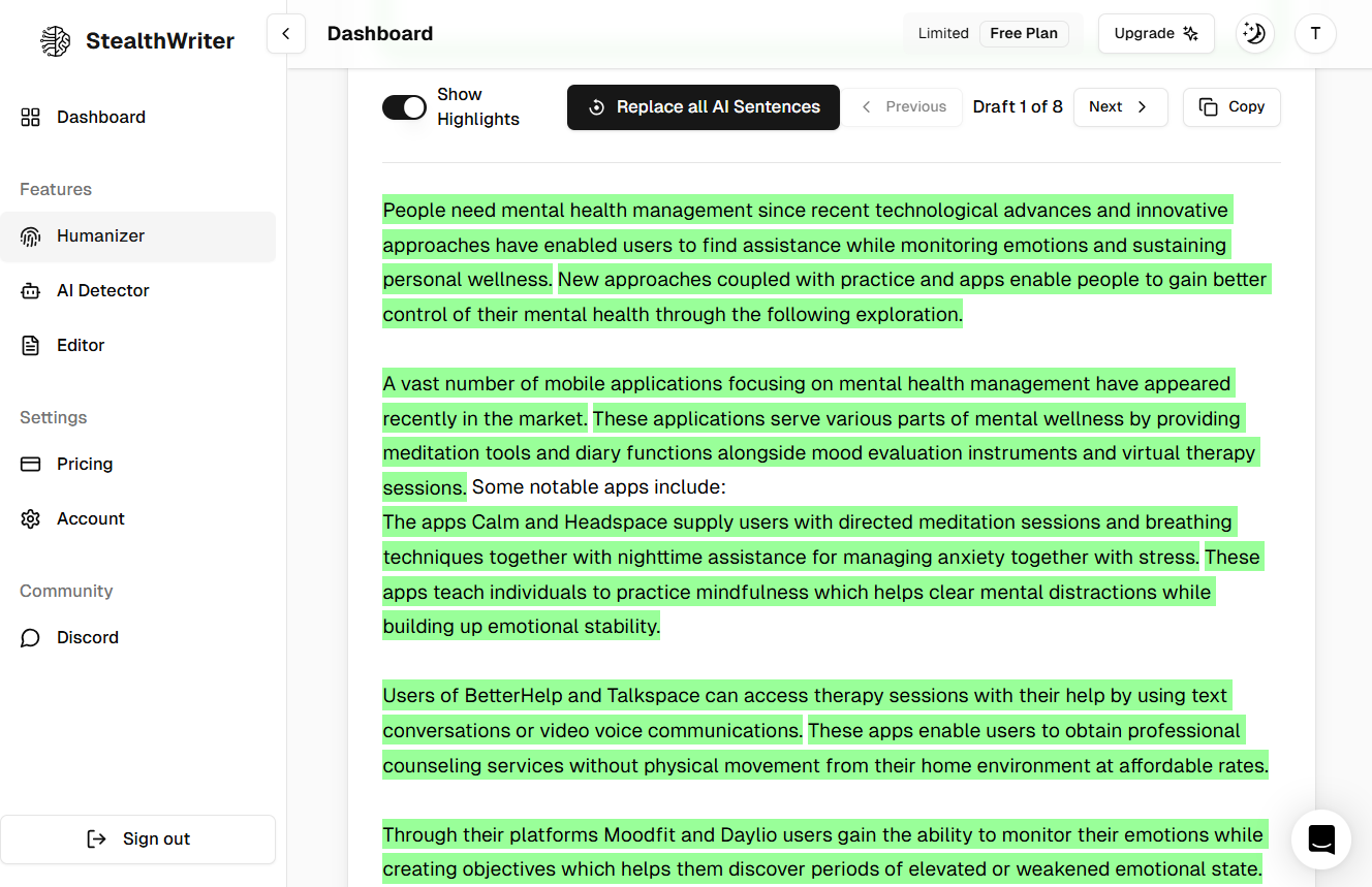 Using StealthWriter to Humanize Content