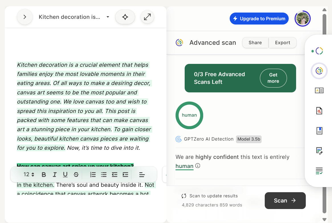 AI Detection Feature of GPTZero