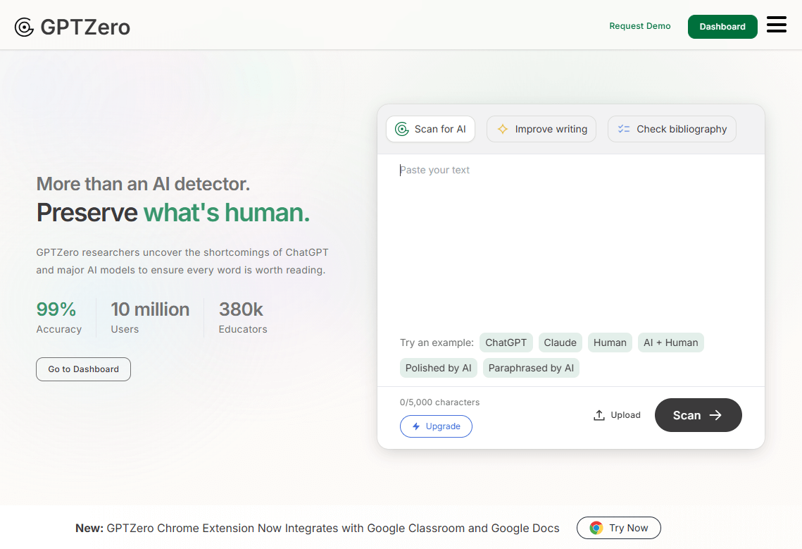 GPTZero—AI Detector and More