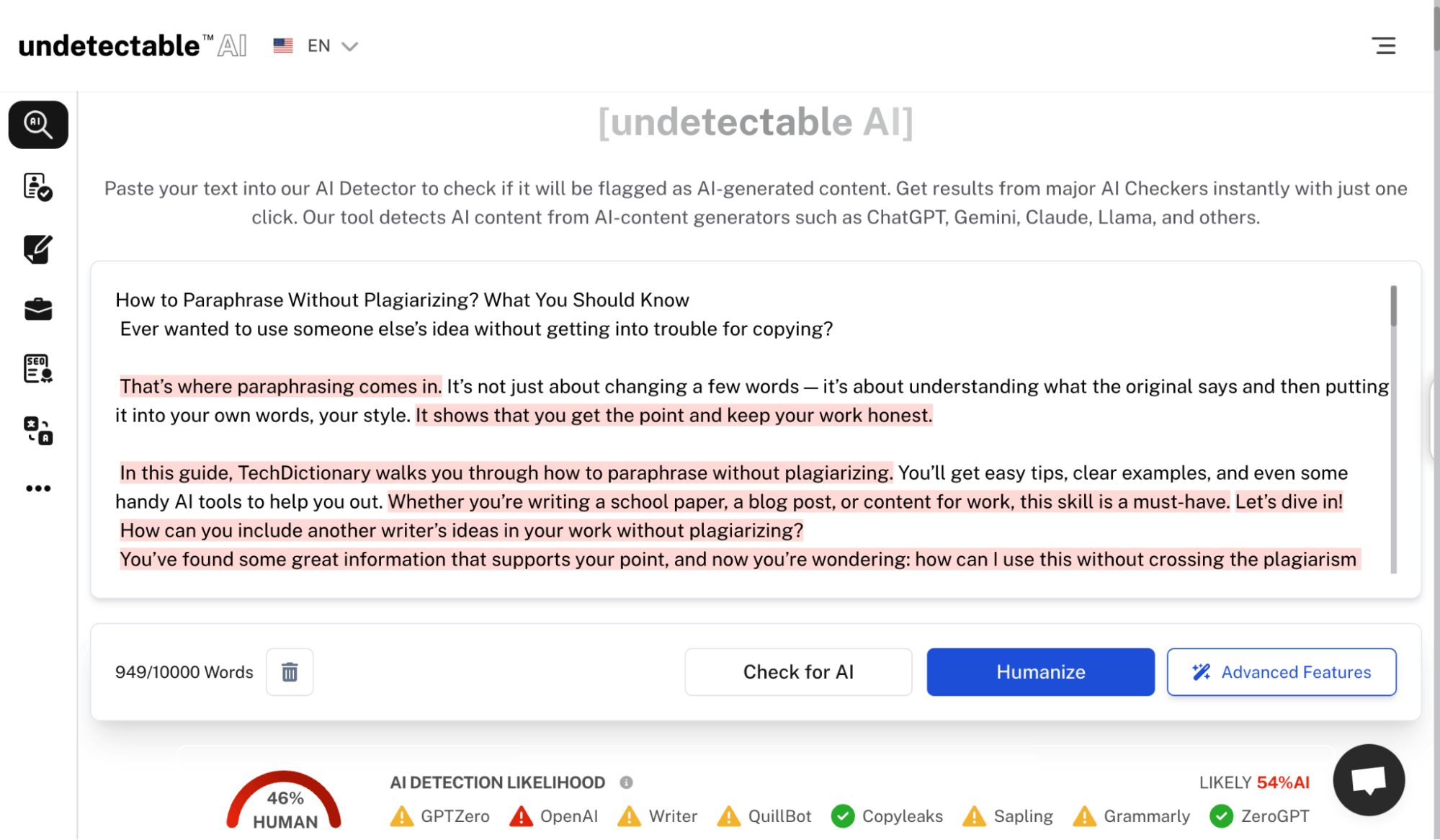 Undetectable AI Interface 