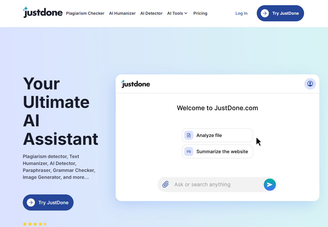 JustDone AI Writing Assistant