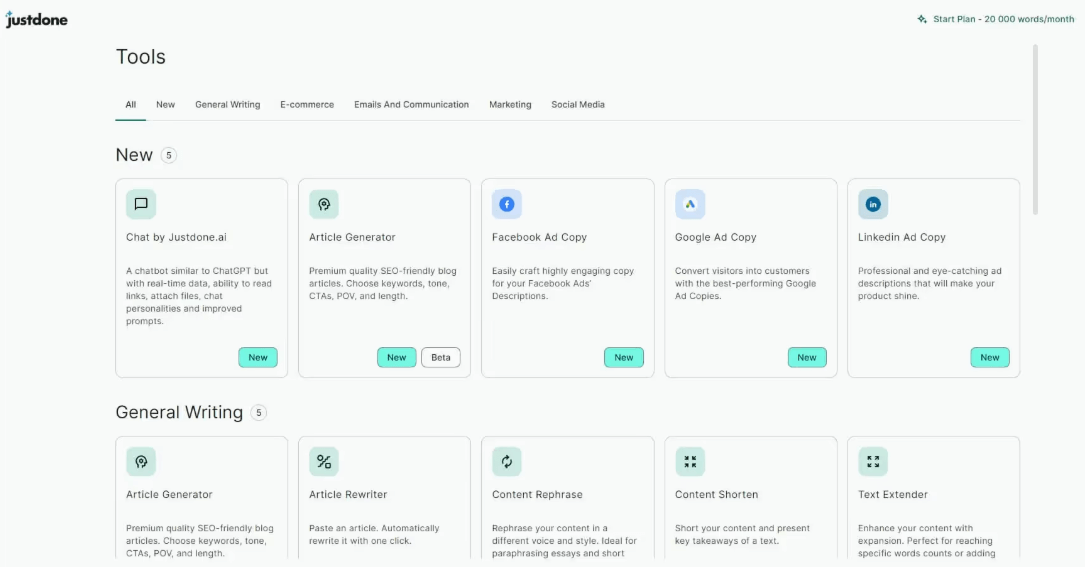 A Suite of Marketing Tools of JustDone AI