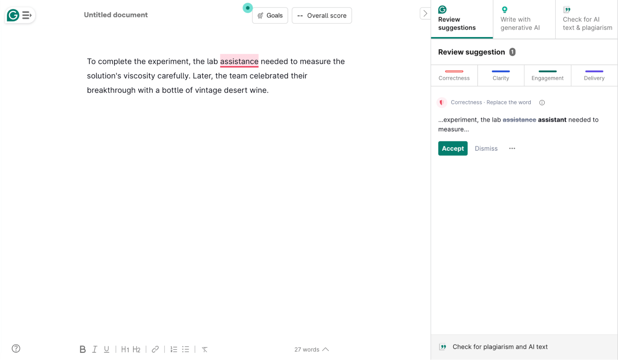 Grammarly’s Proofreading Functionality