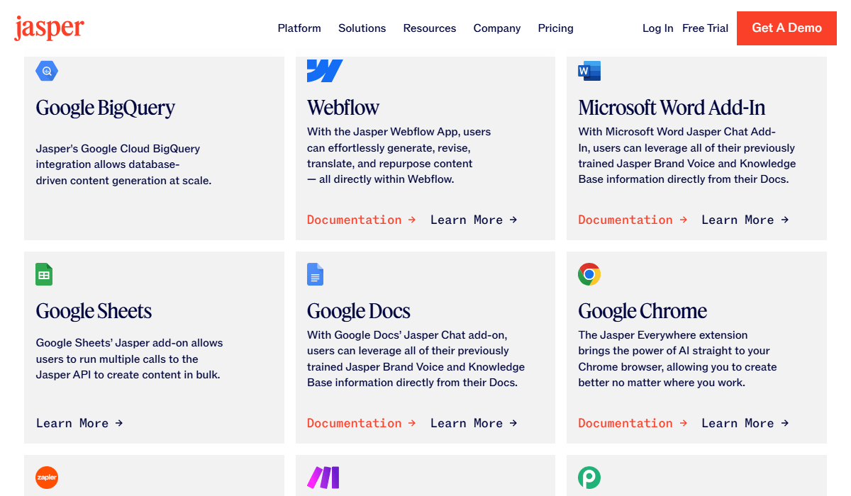 Jasper plug-and-play integrations