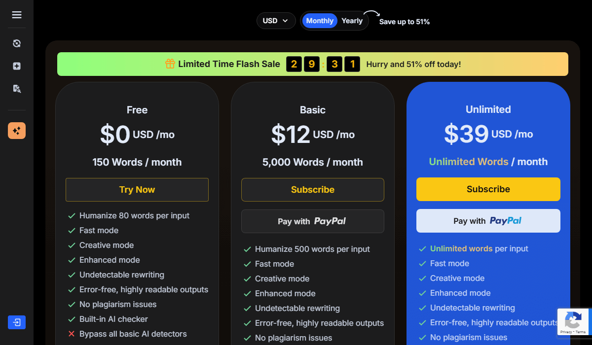 BypassGPT Pricing Plan