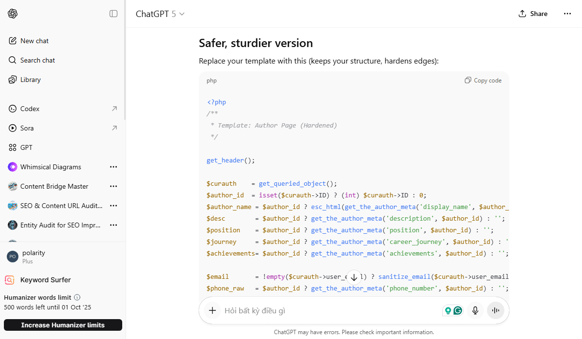 Using ChatGPT to debug code