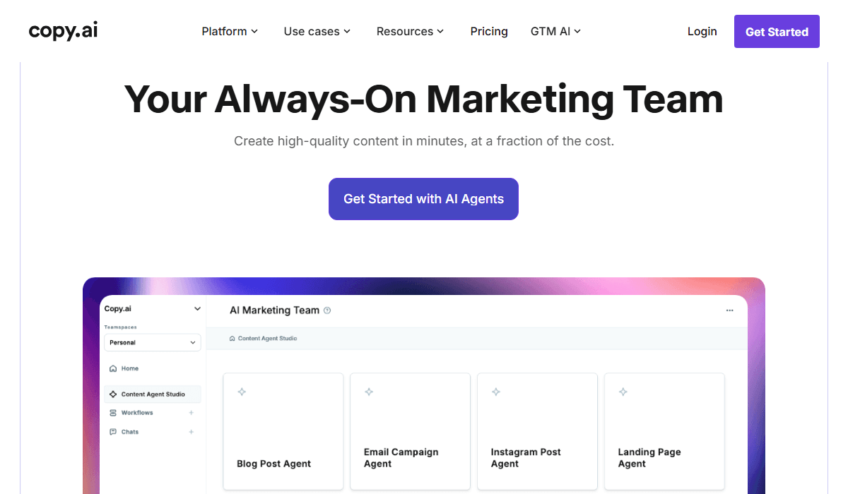 Copy.ai – AI-powered Go-to-Market (GTM) platform