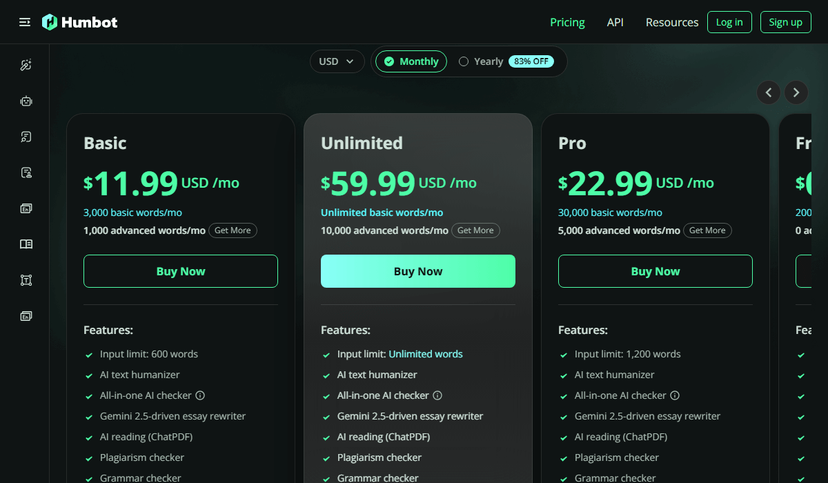 Humbot Pricing Plan