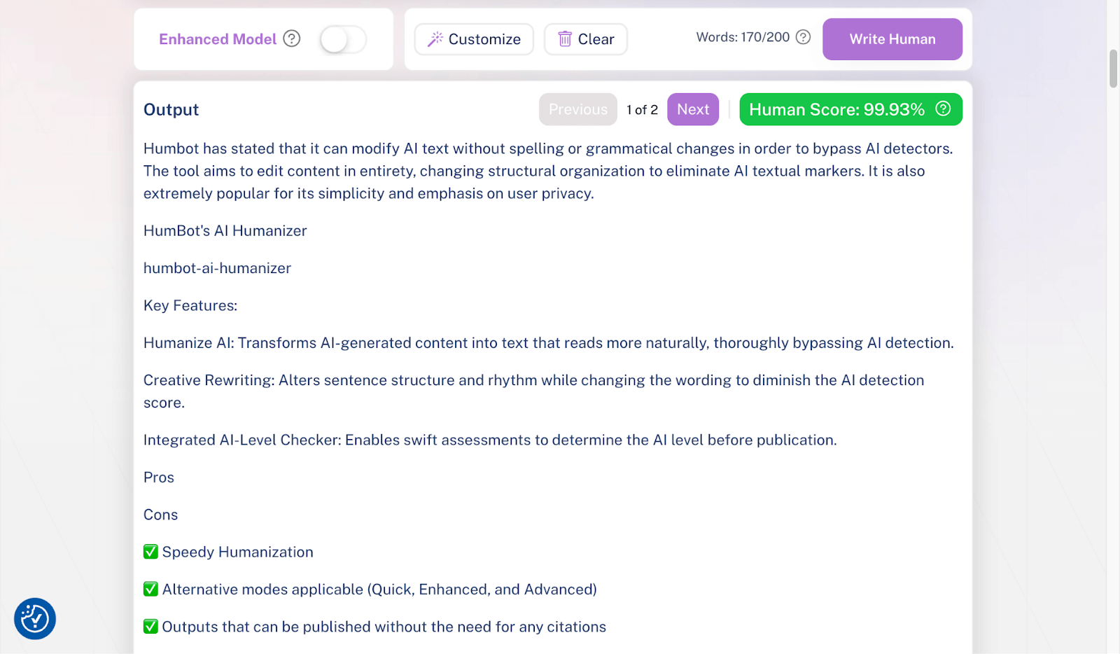Undetectable AI Free Alternative: WriteHumans AI Humanizer