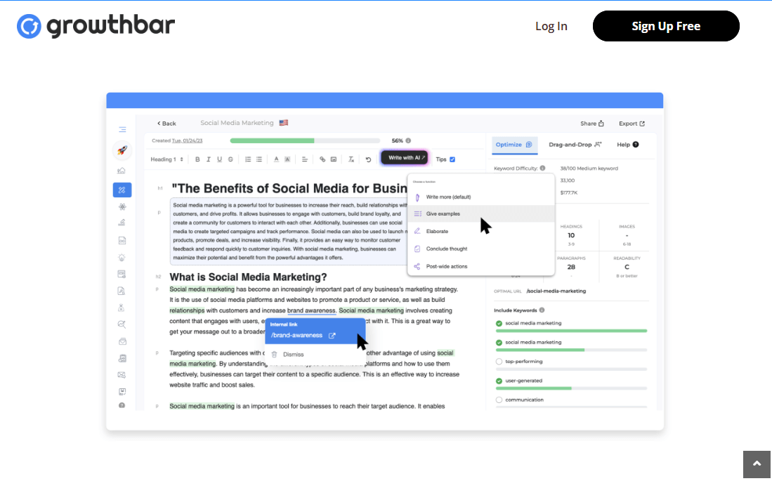GrowthBar: The SEO-Friendly Jasper AI Alternative