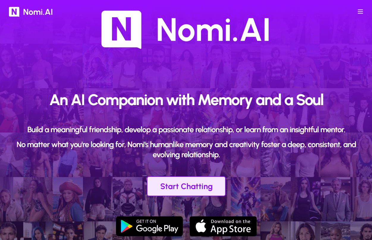 Nomi AI App—Candy AI alternative