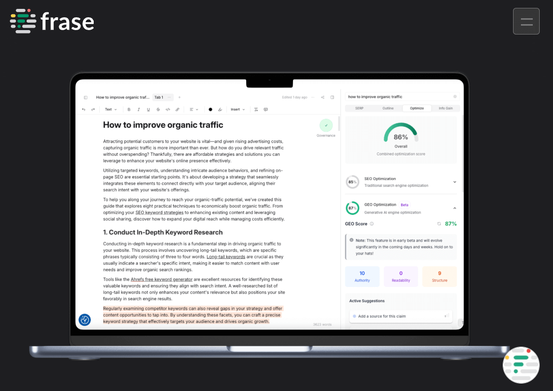 Frase — A Jasper AI Alternative for Research and Content Briefs