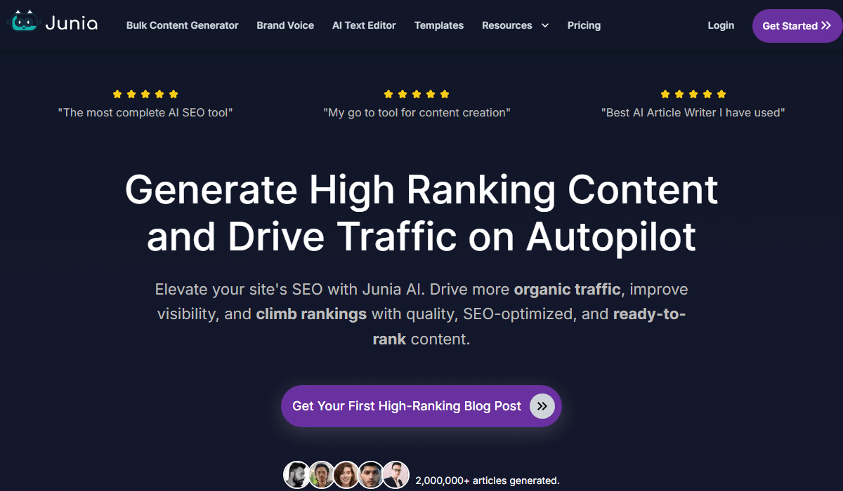 Junia AI—a powerful Gravitywrite Alternative for SEO specialists