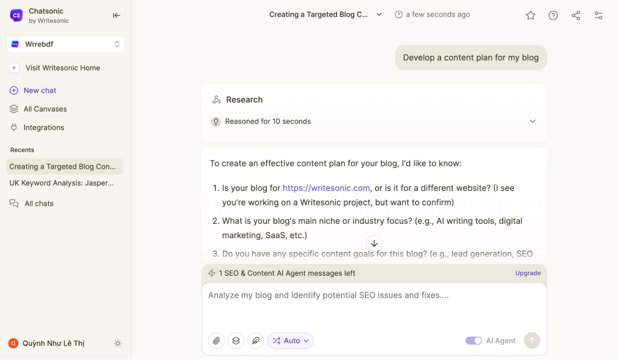 Writesonic vs Rytr: WriteSonic's AI Article Writer 4.0