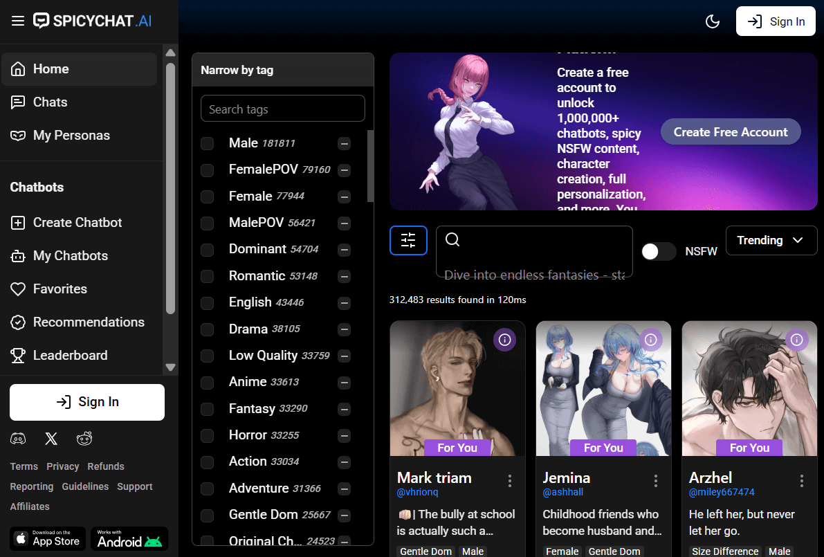 Candy AI Alternative: SpicyChat AI - A Popular Platform for NSFW Chats
