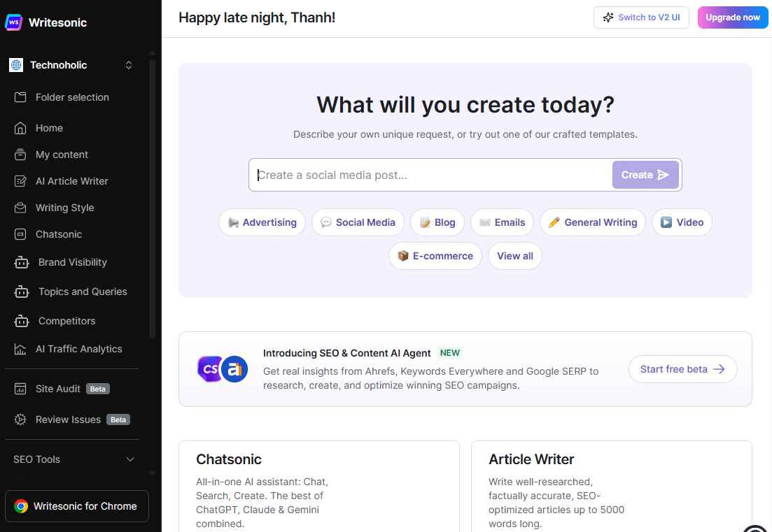 Writesonic: A Fast Jasper AI Alternative for SEO Articles