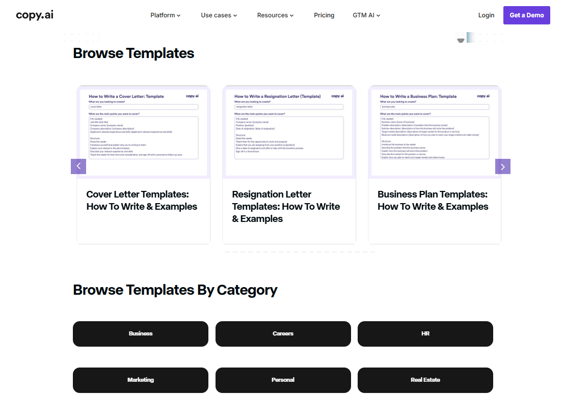 Copy.ai vs Writesonic: Copy.ai’s Diverse Templates