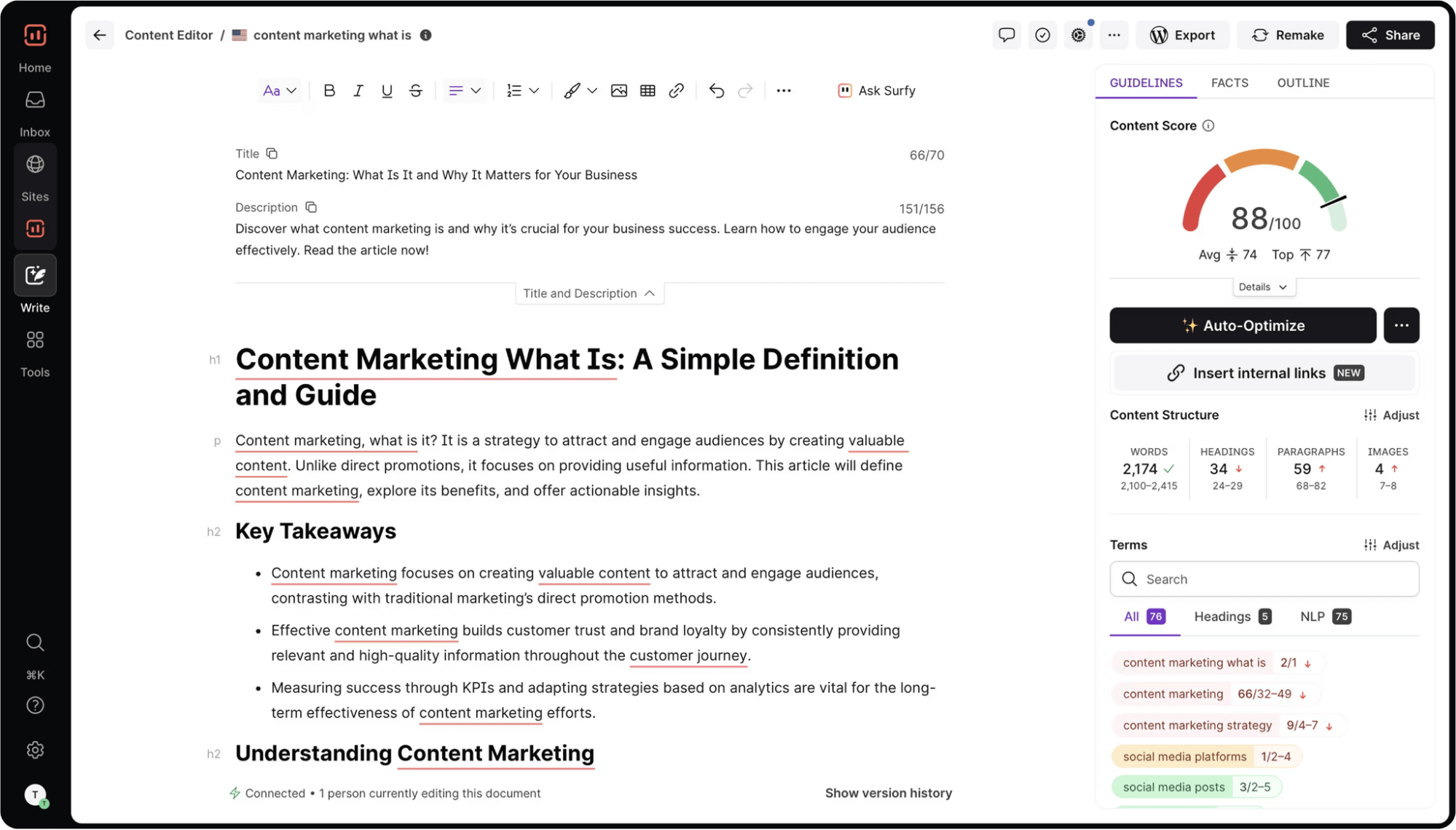 Jasper's integration with Surfer SEO