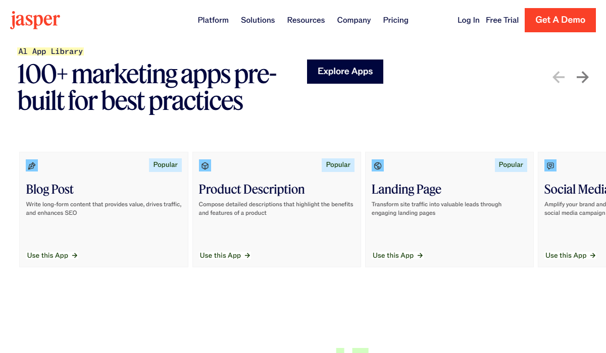 Jasper toolkit with 100+ templates 