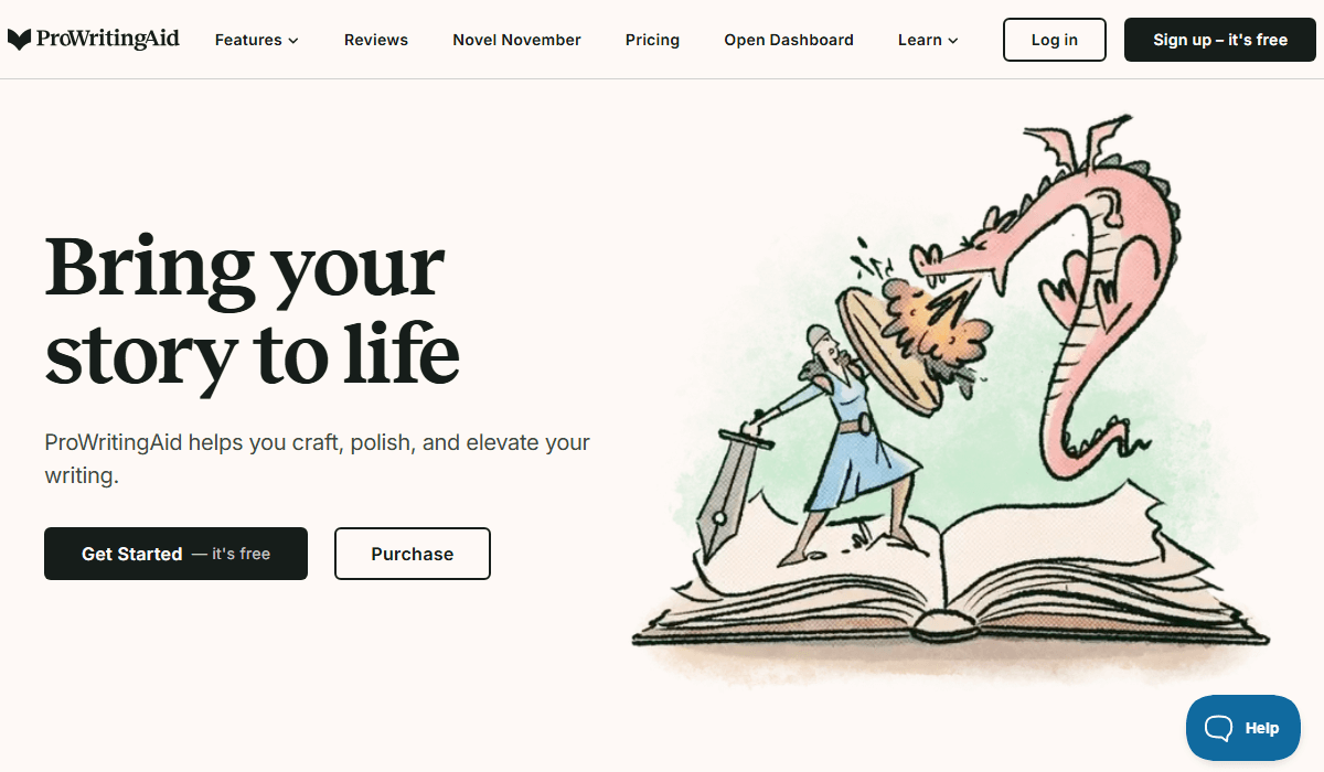 ProWritingAid - a detailed writing coach for creators
