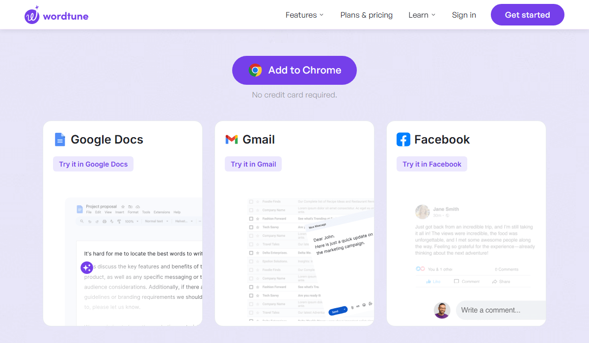 Wordtune works as a browser extension for online writing
