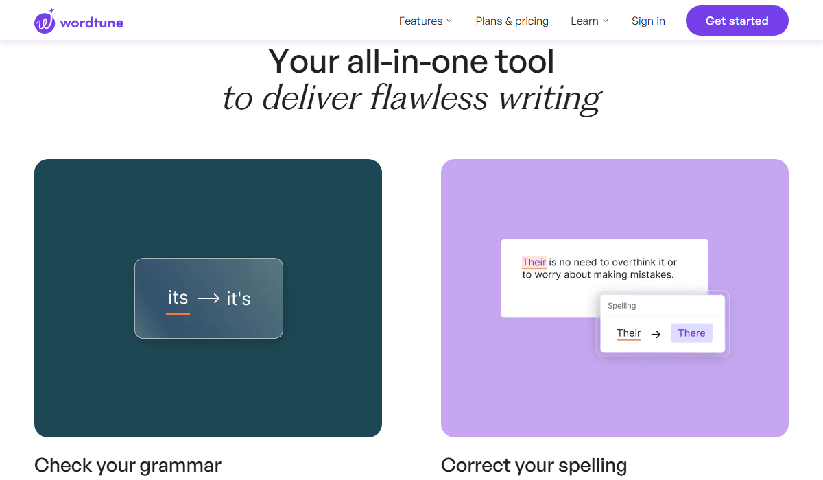 Wordtune Grammar Checker fixes simple mistakes quickly