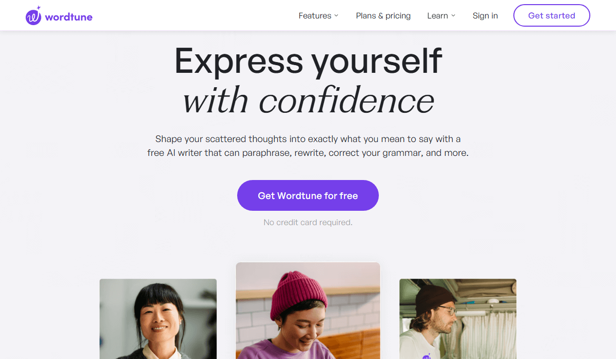 Wordtune helps rewrite sentences clearly