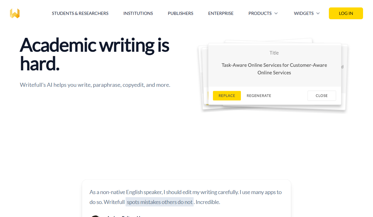 Writefull—a specialized Paperpal alternative