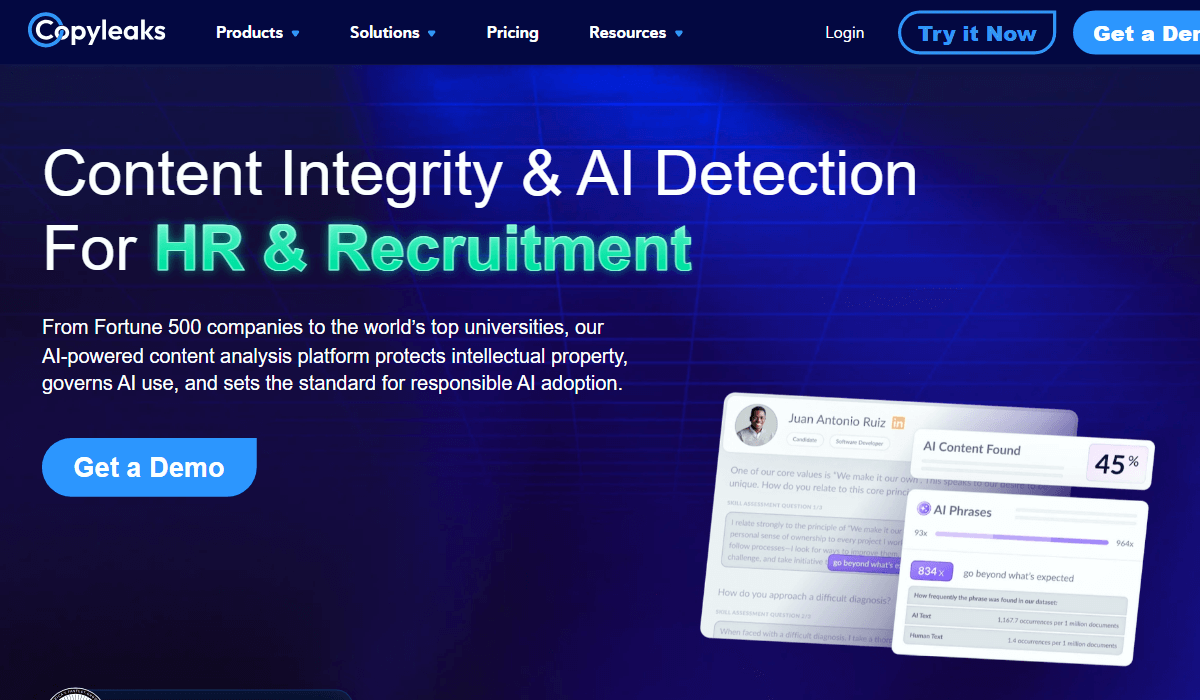 Copyleaks enterprise AI detector for multilingual content