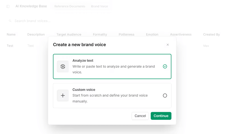 Frase’s Brand Voice adapts SEO content tone intelligently