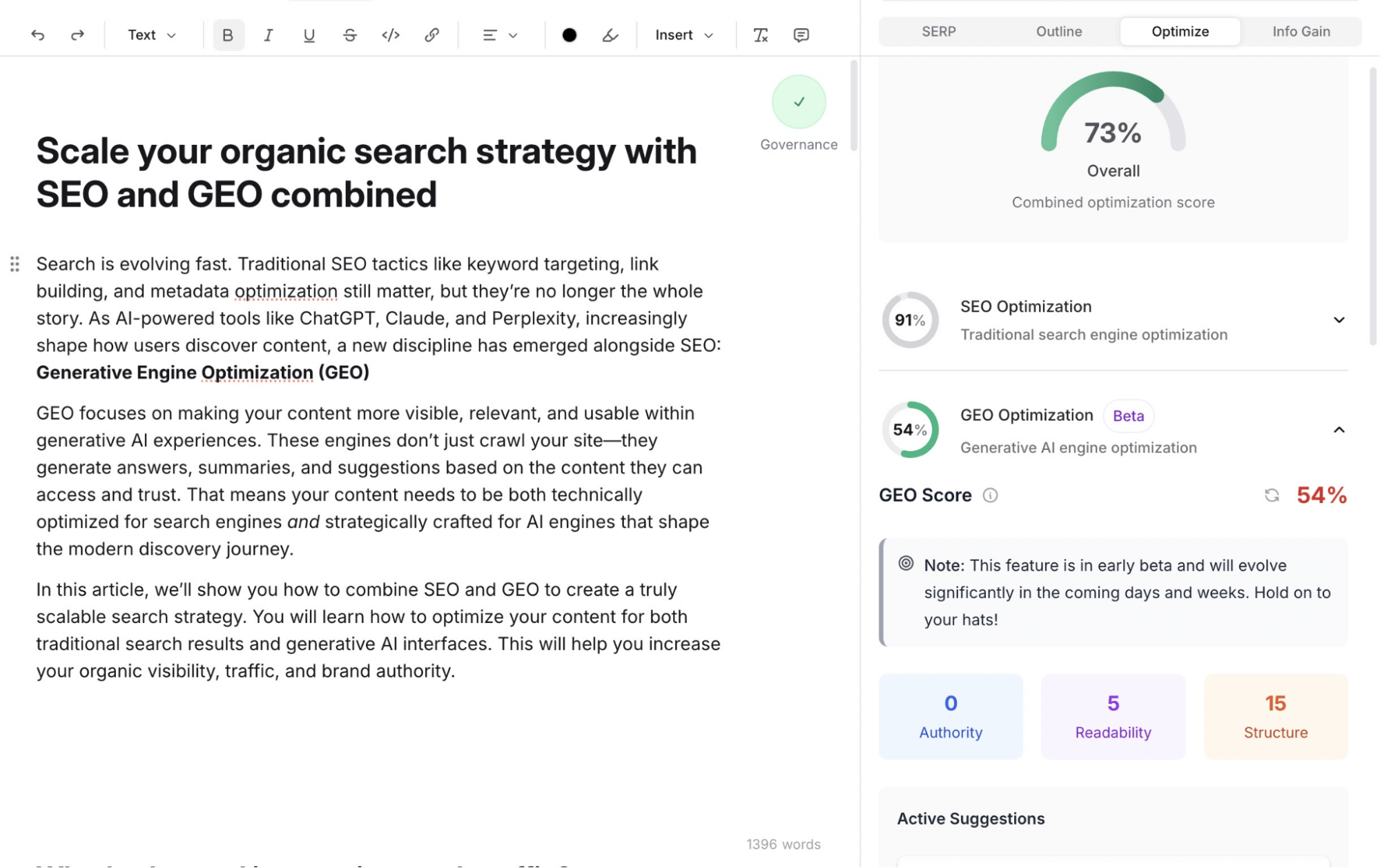 Frase’s quick content creation through keyword-based research
