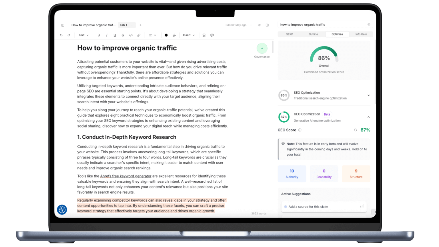 Frase drives real SEO results with content recommendations