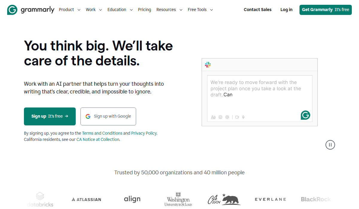 Grammarly ensures professional, error-free writing