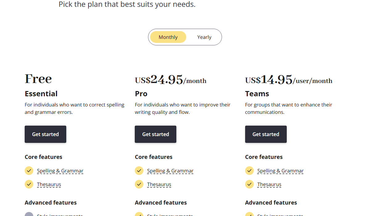 Outwrite Pricing Plan