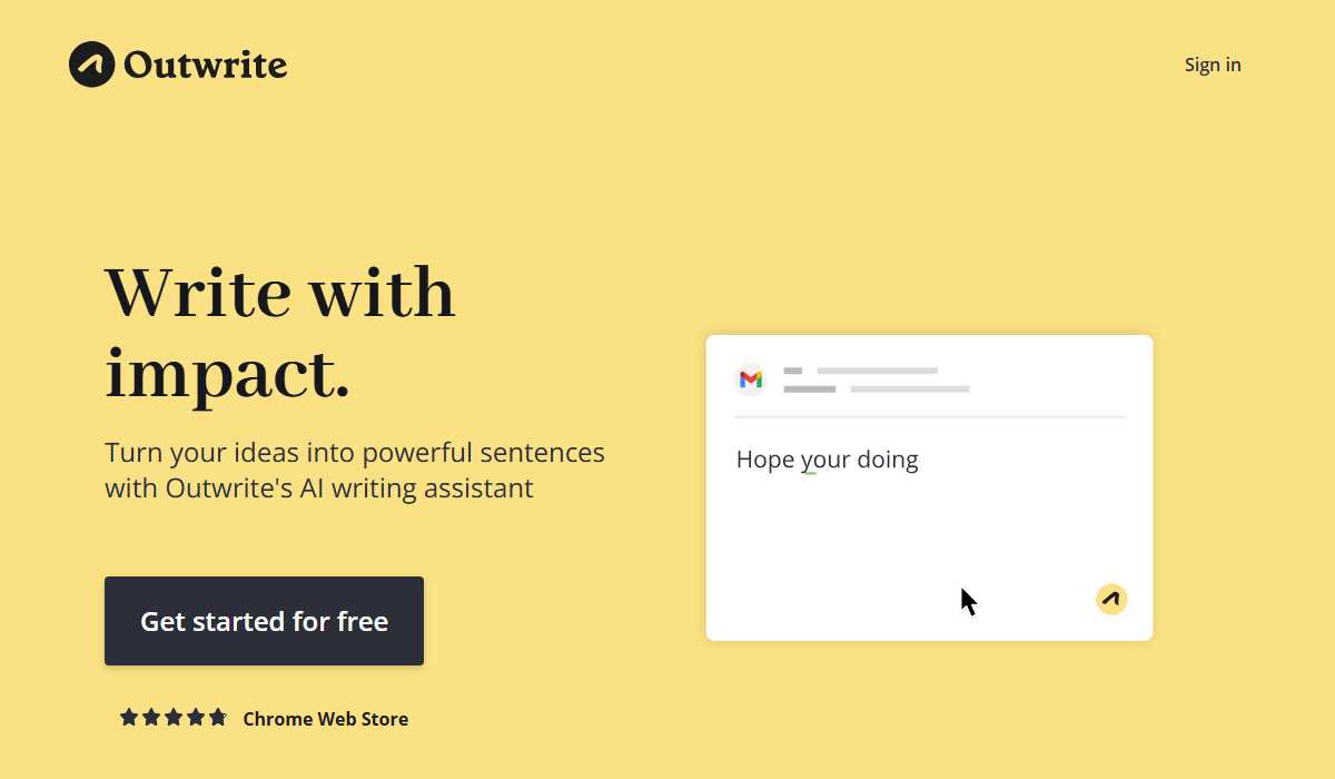 Outwrite ensures grammar accuracy and professional writing
