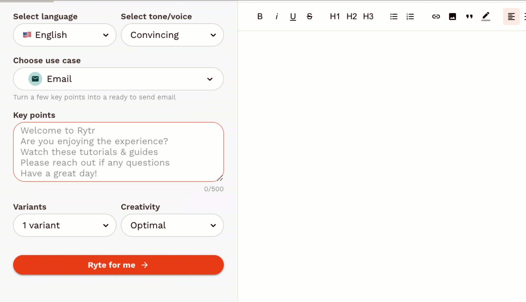 Rytr delivers quick, high-quality short-form content for daily use