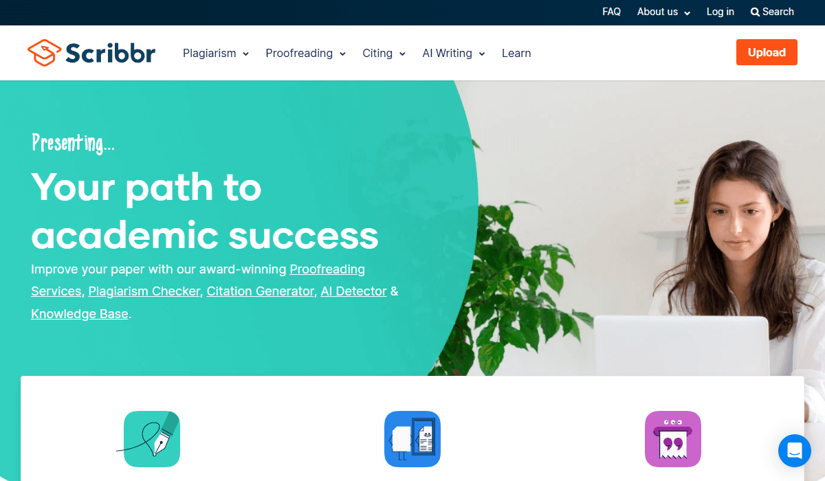 Scribbr all-in-one academic AI detector and writing tool