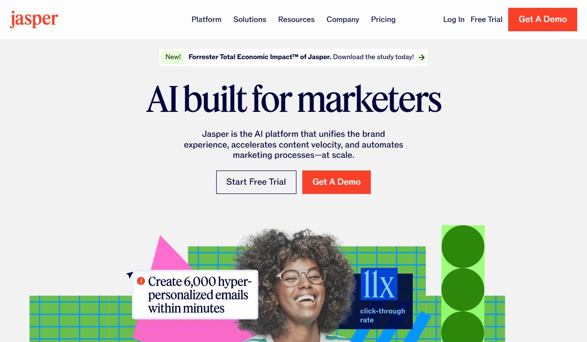 Jasper is an AI platform for marketing teams and professionals